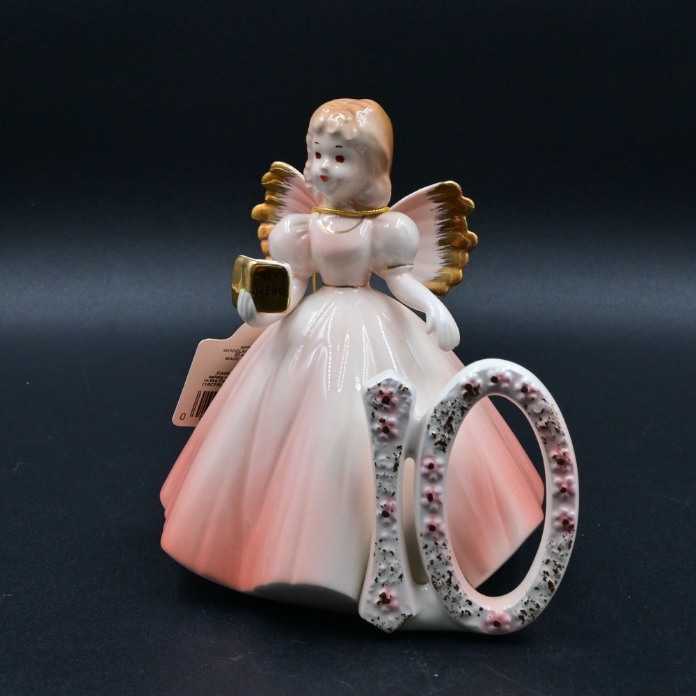 Josef Originals 10th Birthday Angel Figurine Pink Girl Number 10 Vintage w/ Tag